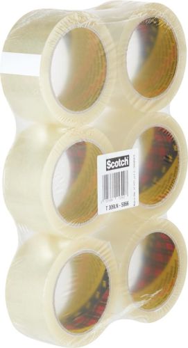 Scotch ruban d'emballage silencieux, ft 50 mm x 66 m, transparent, paquet de 6 rouleaux