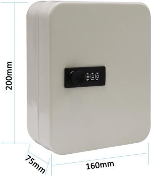 Armoire &agrave; cl&eacute;s avec serrure &agrave; combinaison, pour 20 cl&eacute;s, blanc