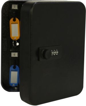 Sleutelkast met combinatieslot, voor 20 sleutels, zwart