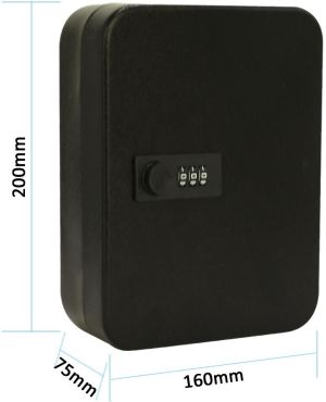 Armoire &agrave; cl&eacute;s avec serrure &agrave; combinaison, pour 30 cl&eacute;s, noir