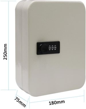 Armoire &agrave; cl&eacute;s avec serrure &agrave; combinaison, pour 48 cl&eacute;s, blanc