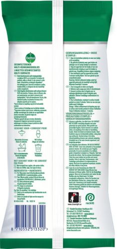 Dettol reiningsdoekjes desinfecterend, pak van 72 stuks
