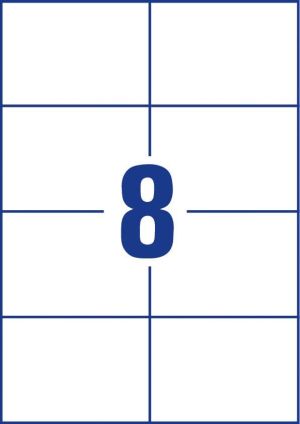 Avery Zweckform 3427, Universele etiketten, Ultragrip, wit, 200 vel, 8 per vel, 105 x 74 mm