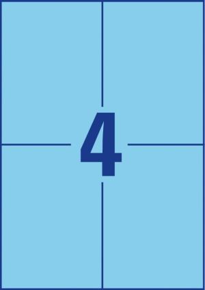 Avery gekleurde universele etiketten ft 105 x 148 mm (b x h), 400 stuks, blauw