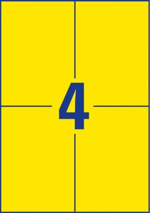 Avery gekleurde universele etiketten ft 105 x 148 mm (b x h), 400 stuks, geel