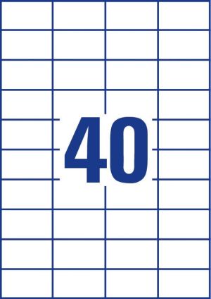 Avery Zweckform 3651, &eacute;tiquettes universelles , Ultragrip, blanc, 100 feuilles, 52,5 x 29,7 mm