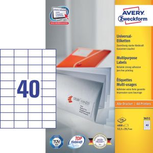 Avery Zweckform 3651, &eacute;tiquettes universelles , Ultragrip, blanc, 100 feuilles, 52,5 x 29,7 mm