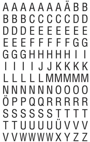 Avery Etiketten cijfers en letters A-Z, 120 stuks, zwart op wit