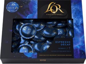 Douwe Egberts L'or professional discs Intensity 7, Espresso D&eacute;caf, paquet de 50 discs