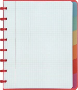 Atoma Trendy cahier, ft A5+, 120 pages, quadrill&eacute; 5 mm, met 6 tabbladen, in couleurs assorties