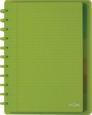 Atoma Trendy schrift, ft A4 +, 120 bladzijden, commercieel geruit, met 6 tabbladen en 5 showtassen, in ge