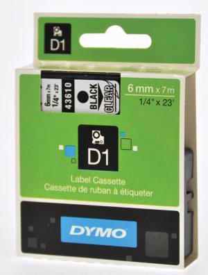Dymo ruban 19mmx7m noir sur transparent