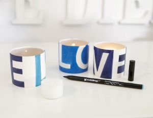 Edding Brushpen Porcelaine Cool, assortiment, 6 pi&egrave;ces