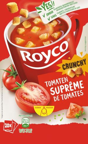 Royco Minute Soup supr&ecirc;me de tomates avec cro&ucirc;tons, paquet de 20 sachets