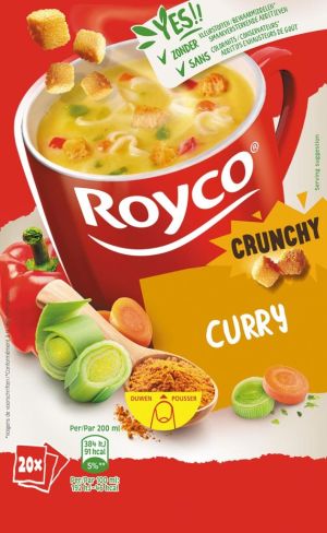 Royco Minute Soup curry avec cro&ucirc;tons, paquet de 20 sachets