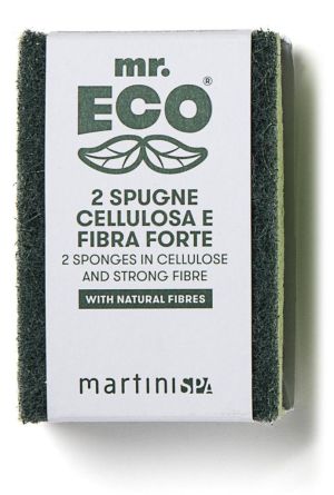 Mr. Eco &eacute;ponge abrasive ft 9,8 x 6,8 x 2 cm, avec fibres fermes, paquet de 2 pi&egrave;ces