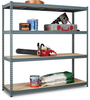 Avasco rek Robus 400, ft 180 x 180 x 60 cm, 4 legborden, uit metaal, grijs