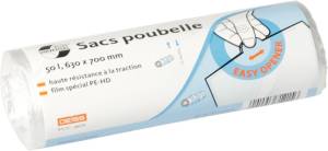 Universal Plus sac poubelle 10 microns, ft 63 x 70 cm, 50 litres, blanc, 50 pi&egrave;ces