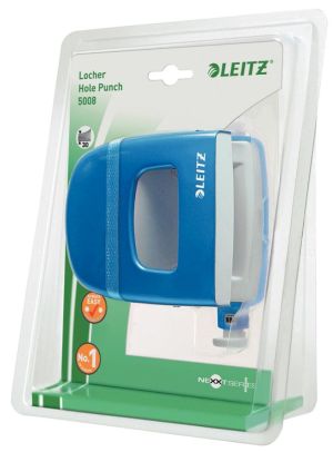 Leitz Perforateur de bureau NeXXt Series WOW, m&eacute;tal, 30 feuilles, bleu, sous blister