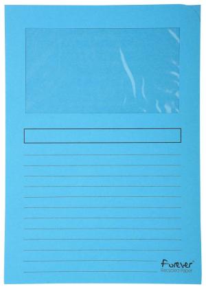 Exacompta Pochette coin à fenêtre bleu c