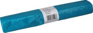 Sac poubelle 20 microns, ft 70 x 110 x 0,2 cm, 120 litres, PEHD recycl&eacute;, bleu,  rouleau de 25 pi&egrave;ces