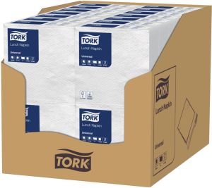 Tork serviettes Ft 30 x 30 cm, 1 pli, blanc, paquet de 100 pi&egrave;ces