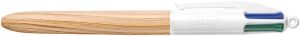 Bic 4 Colours Wood Style stylo bille 4 couleurs, moyen, 4 couleurs d'encre classique, sous blister