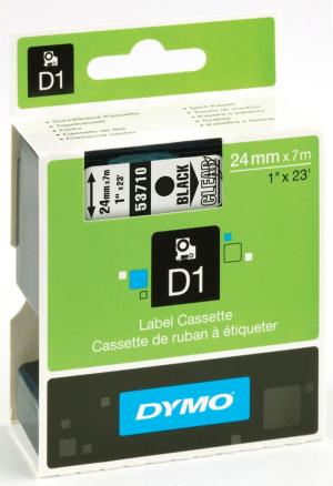Dymo ruban D1 24mmx7m noir sur transpare