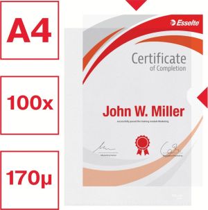 Esselte Premium zichtmap A4, 30% gerecycleerd plastic