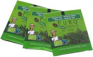 Puro Bio th&eacute;, th&eacute; vert, du commerce &eacute;quitable, paquet de 25 sachets