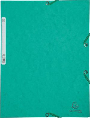 Exacompta elastomap uit karton, ft A4, 3 kleppen, set van 3 stuks in 3 tinten groen (Natuur)