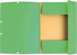 Exacompta elastomap uit karton, ft A4, 3 kleppen, set van 3 stuks in 3 tinten groen (Natuur)