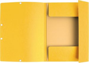 Exacompta elastomap uit karton, ft A4, 3 kleppen, set van 3 stuks in 3 tinten oranje (Zon)