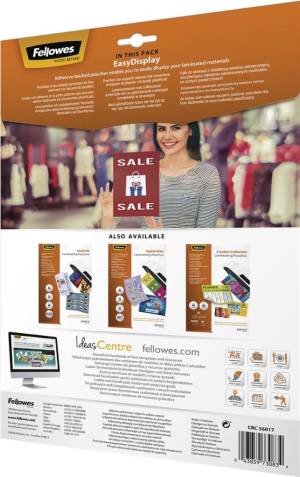 Fellowes Admire pochettes de plastification - EasyDisplay, Enhance80, ft A4, 160 microns (2 x 80 microns)