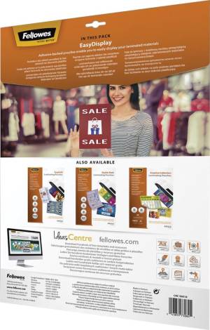 Fellowes pochettes de plastification Admire - EasyDisplay, autocollantes, Enhance80, ft A3, paquet de 25