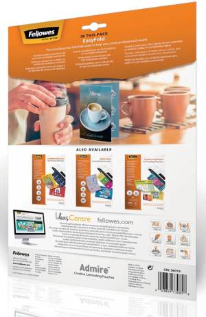 Fellowes lamineerhoes Admire Easyfold Enhance80 ft A4, 160 micron (2 x 80 micron), pak van 25 stuks