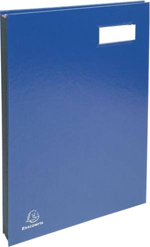 Exacompta signataire pour ft 24 x 35 cm, en carton couverte avec pvc, 20 compartiments, bleu