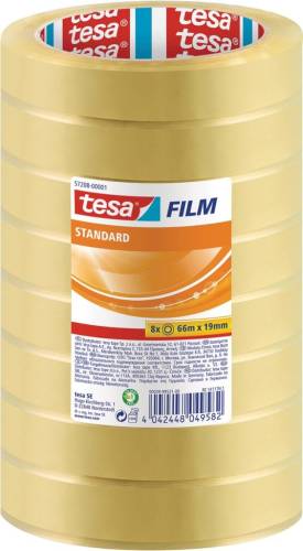Tesa ruban adh&eacute;sif Standard, ft 19 mm x 66 m, paquet de 8 rouleaux