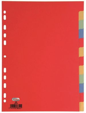 OXFORD intercalaires, format A4, en carton, non imprim&eacute;, 11 trous, couleurs assorties, 12 onglets