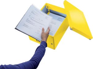 Leitz WOW bo&icirc;te de rangement Click & Store, ft A4, jaune