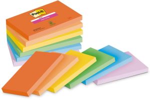 Post-it Super Sticky notes Playful, 90 vel, ft 76 x 127 mm, geassorteerde kleuren, pak van 6 blokken