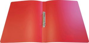 Alpha classeur &agrave; anneaux, pour ft A4, en PP, 2 anneaux de 16 mm, rouge