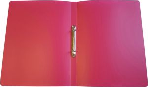 Alpha classeur &agrave; anneaux, pour ft A4, en PP, 2 anneaux de 16 mm, rose