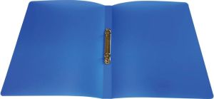 Alpha classeur &agrave; anneaux, pour ft A4, en PP, 2 anneaux de 16 mm, bleu tranparent