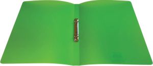Alpha classeur &agrave; anneaux, pour ft A4, en PP, 2 anneaux de 16 mm, vert tranparent