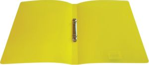 Alpha classeur &agrave; anneaux, pour A4, en PP, 2 anneaux de 16 mm, jaune transparent