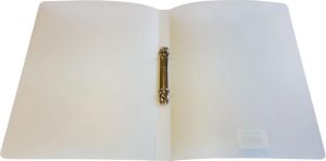 Alpha classeur &agrave; anneaux, pour ft A4, en PP, 2 anneaux de 16 mm, blanc tranparent