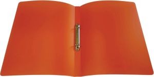 Alpha classeur &agrave; anneaux, pour ft A4, en PP, 2 anneaux de 16 mm, orange tranparent
