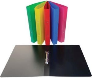 Alpha classeur &agrave; anneaux, pour ft A4, en PP, 2 anneaux de 25 mm, couleurs assorties