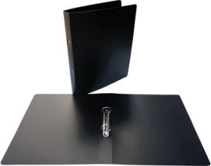 Alpha classeur &agrave; anneaux, pour ft A4, en PP, 2 anneaux de 25 mm, noir